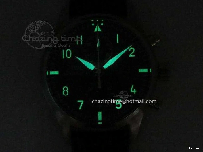 MIROTIME 0504 Pilot Chrono SS 3878 Gray Dial on Brown Leather Strap A Resilient 7395